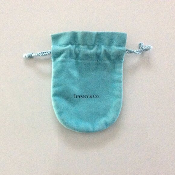 Authentic Tiffany & Co. Small Blue-Suede Drawstring Closure Jewelry Pouch - Picture 2 of 3